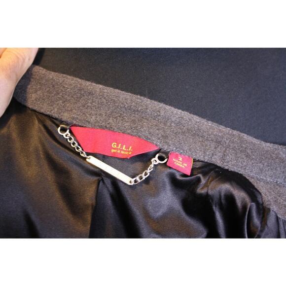 G.I.L.I. Leather Moto Jacket Black Gray Size 2 - Picture 5 of 6